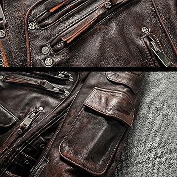 The Next Motorcycle Vintage Brown Autumn Jacket Men Diagonal